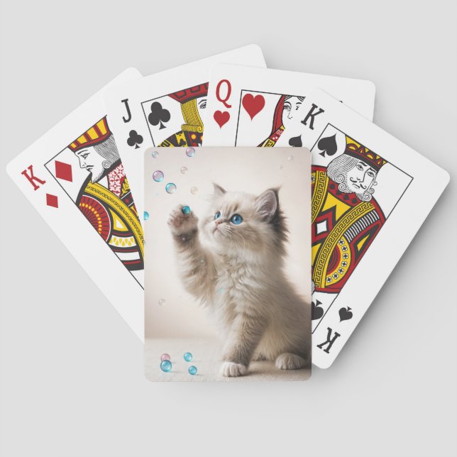 Ragdoll Kitten spelar med bubblor Casinokort (Baksidan)