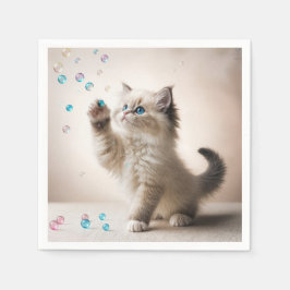 Ragdoll Kitten spelar med bubblor Pappersservett