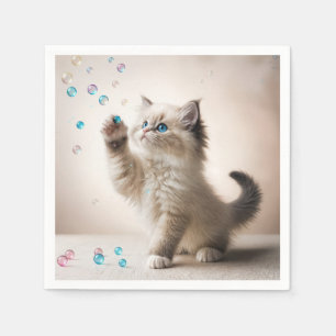 Ragdoll Kitten spelar med bubblor Pappersservett