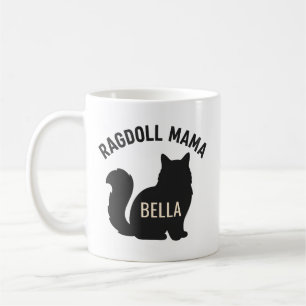 Ragdoll Mamma Katt Silhuett Personlig Namn Kaffemugg