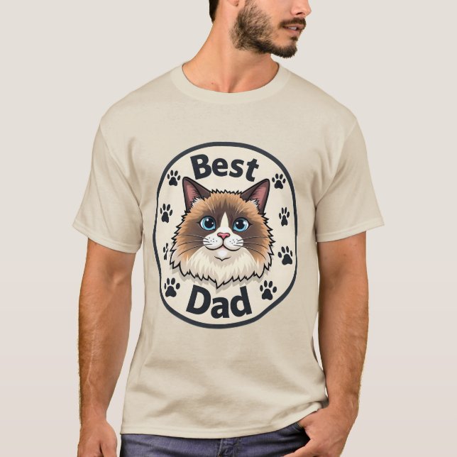 Ragdoll Pappa, bi-färg T Shirt (Framsida)
