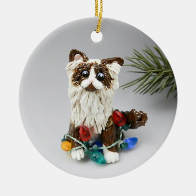 Ragdoll Persian Cat Ceramic Ornament (Framsidan)