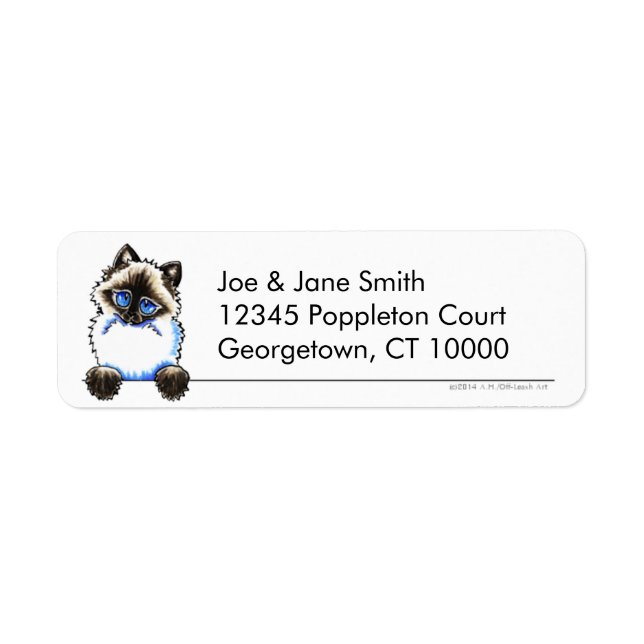 Ragdoll Ragamuffin Cat Clean och Simple Returadress Etikett (Framsidan)