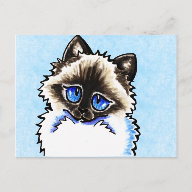 Ragdoll Ragamuffin Illustrated Vykort (Framsida)