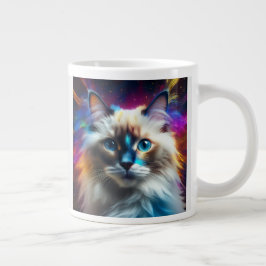 Ragdoll-ras katt färgexplosion bakgrund jumbo mugg