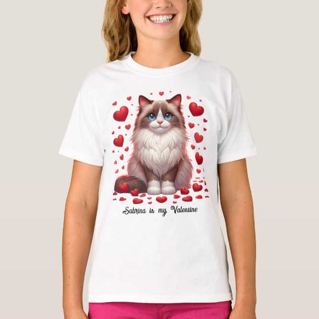 Ragdoll Romantik: Valentindagen Heartfilt Tassar T Shirt (Framsida)