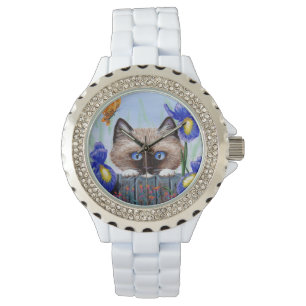 Ragdoll Siamese Burmese Cat Irises Creationarts Armbandsur