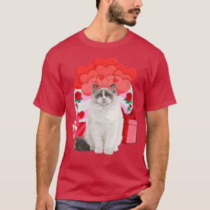 Ragdoll Valentines day Cat Hearts-ballonger T Shirt