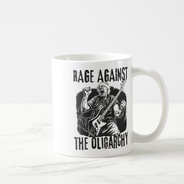 Rage against Oligarchy Bernie Sanders Fight Protes Kaffemugg (Höger)