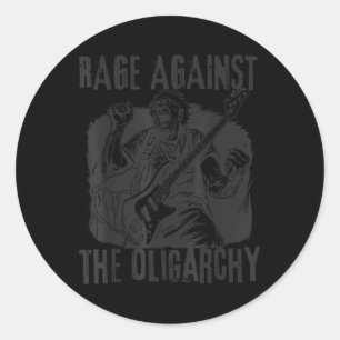 Rage against Oligarchy Bernie Sanders Fight Protes Runt Klistermärke