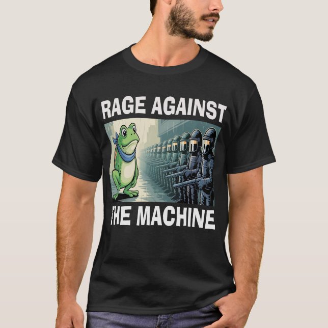 Rage Against The Machine Portland Frog Protest T Shirt (Framsida)