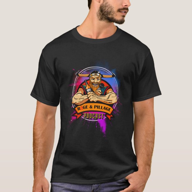 Rage and Pillage Podcast Multi-Färg T Shirt (Framsida)