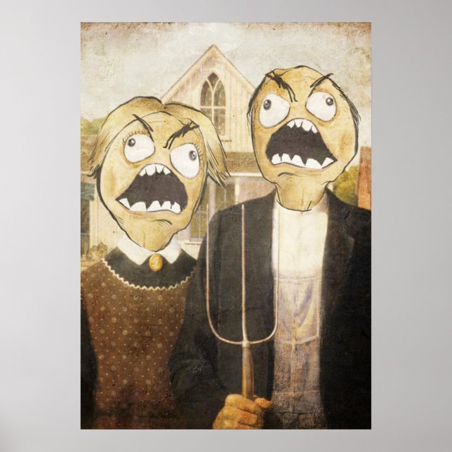 Rage Ansikte Meme Ansikte Tecknad Classy Painting Poster (Framsidan)