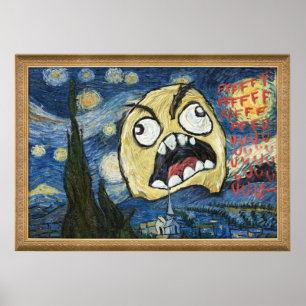 Rage Ansikte Meme Ansikte Tecknad Classy Painting Poster