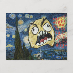 Rage Ansikte Meme Ansikte Tecknad Classy Painting Vykort