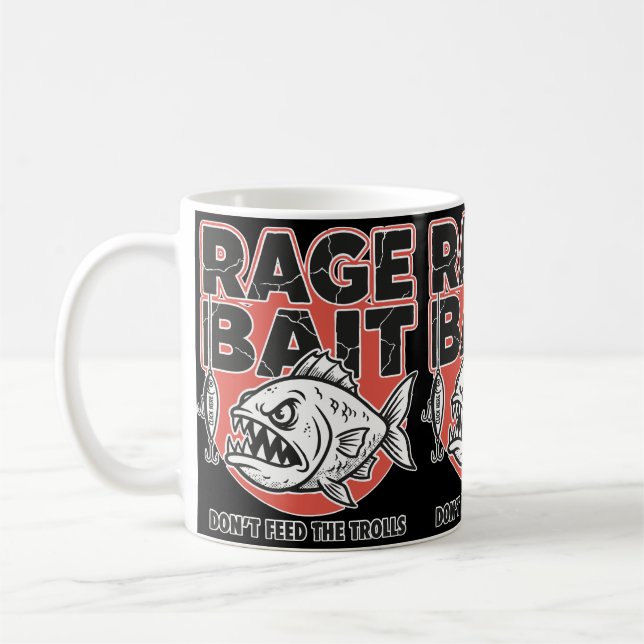Rage Bait, Don’t Feed The Trolls Kaffemugg (Vänster)