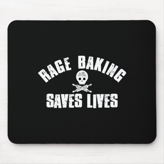 Rage Baking Räddar Levande Döskalle Rolig Bagare K Musmatta (Framsidan)