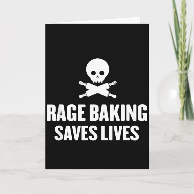 Rage Baking Sparar Levande Döskalle Rolig Bagare K Kort (Framsida)