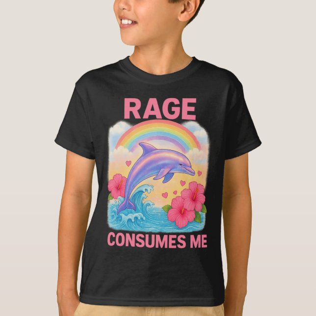 Rage Consumes Me Dolphin  T Shirt (Framsida)