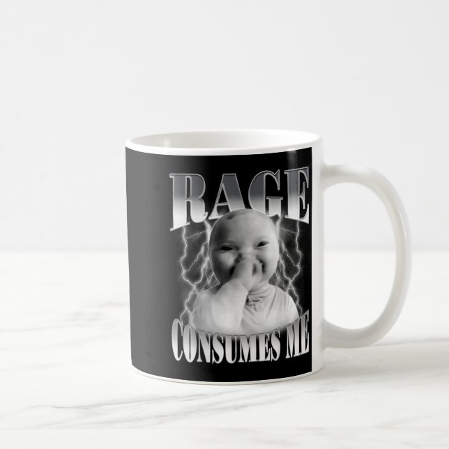 Rage Consumes Me Funny Ai Baby Holding Laugh Brain Kaffemugg (Höger)