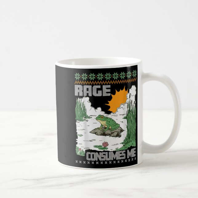 Rage Consumes Me Ugly Christmas Sweaters Funny Fro Kaffemugg (Höger)