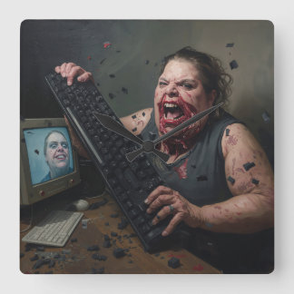 Rage Error: System Failure - Ctrl Alt Delirium Fyrkantig Klocka