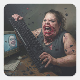 Rage Error: Systemfel - Ctrl Alt Delirium Fyrkantigt Klistermärke
