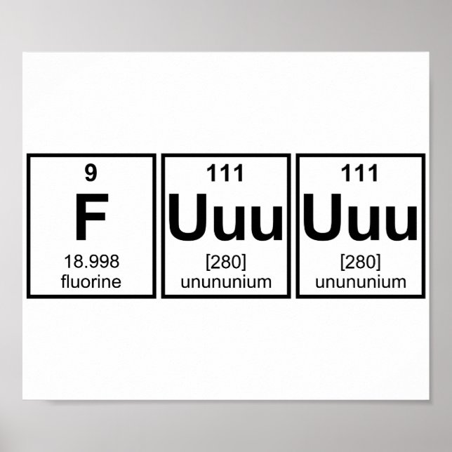 Rage Fuuuu Periodic Bord Inslag Symbols Poster (Framsidan)
