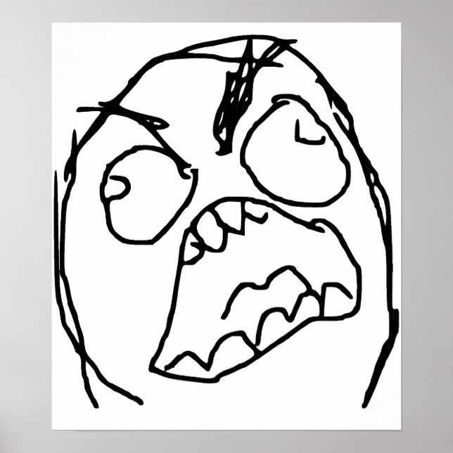 Rage Guy Arg Fuu Fuu Rage Ansikte Meme Poster (Framsidan)