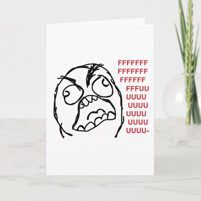 Rage guy fuuu fuuu fuuu kort (Framsida)