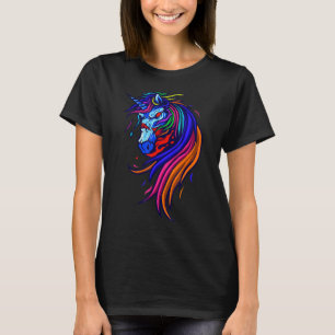 Rage Horse Halloween Colorful Animal Art T Shirt