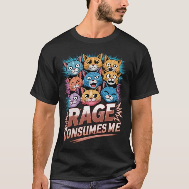 Rage konsumerar mig - Arg Cat Lover Gift T Shirt (Framsida)