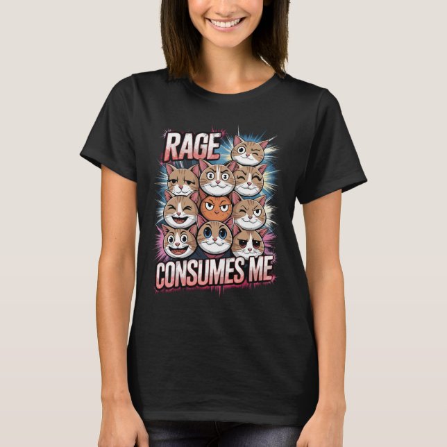 Rage konsumerar mig - Arg Cat Lover Gift T Shirt (Framsida)