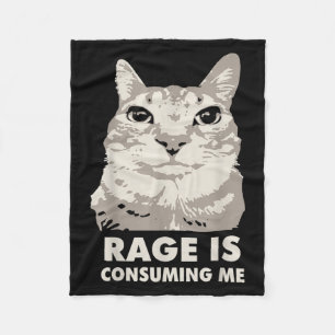 Rage konsumerar mig Arg Cat Meme Sarcasm Funny Fleecefilt