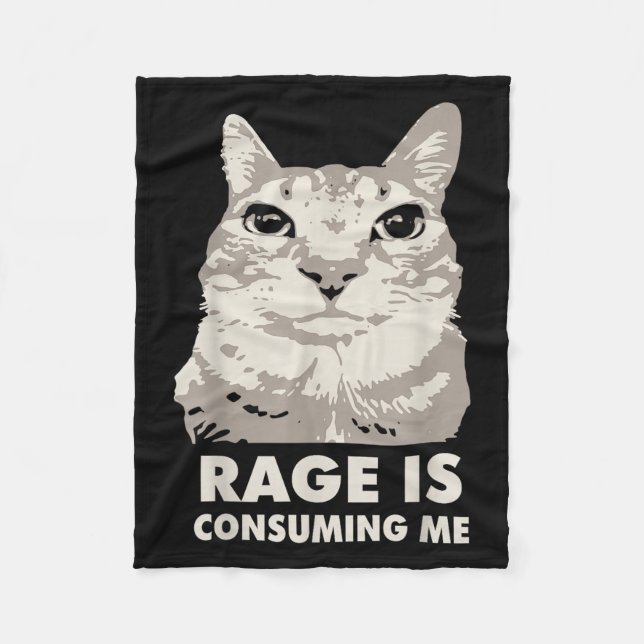 Rage konsumerar mig Arg Cat Meme Sarcasm Funny Fleecefilt (Framsidan)