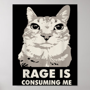 Rage konsumerar mig Arg Cat Meme Sarcasm Funny Poster