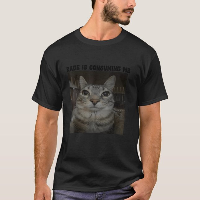 Rage konsumerar mig Cat Fånig Staring Cat Funny C T Shirt (Framsida)