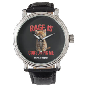 Rage konsumerar mig Cute Kitten Cat, roligt Kattdj Armbandsur