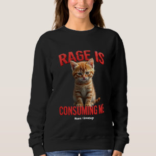 Rage konsumerar mig Cute Kitten Cat, roligt Kattdj T Shirt