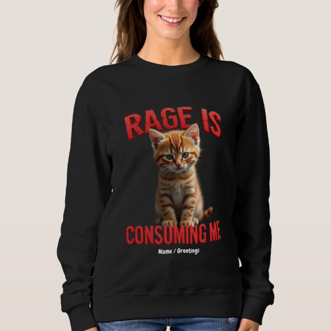 Rage konsumerar mig Cute Kitten Cat, roligt Kattdj T Shirt (Framsida)