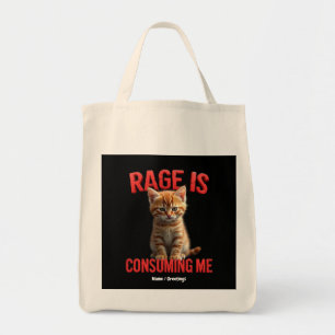 Rage konsumerar mig Cute Kitten Cat, roligt Kattdj Tygkasse