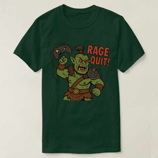 Rage Quit Lunt D&D Orc T-Shirt (Design framsida)