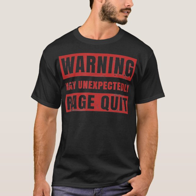 Rage Quit  Quitter Gamer Gifts Video Game s Men  T Shirt (Framsida)