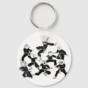 Rage Tecknad Meme Ansikte Ninja Gang Keychain Nyckelring