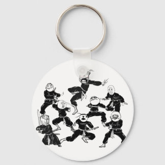 Rage Tecknad Meme Ansikte Ninja Gang Keychain Nyckelring