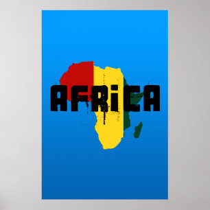 Ragga Afrika Reggae stil karta of Afrika Poster