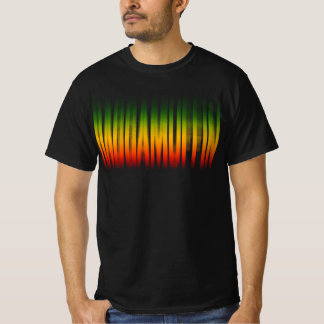 Raggamuffin Bludverktypografi Rasta Reggae T Shirt