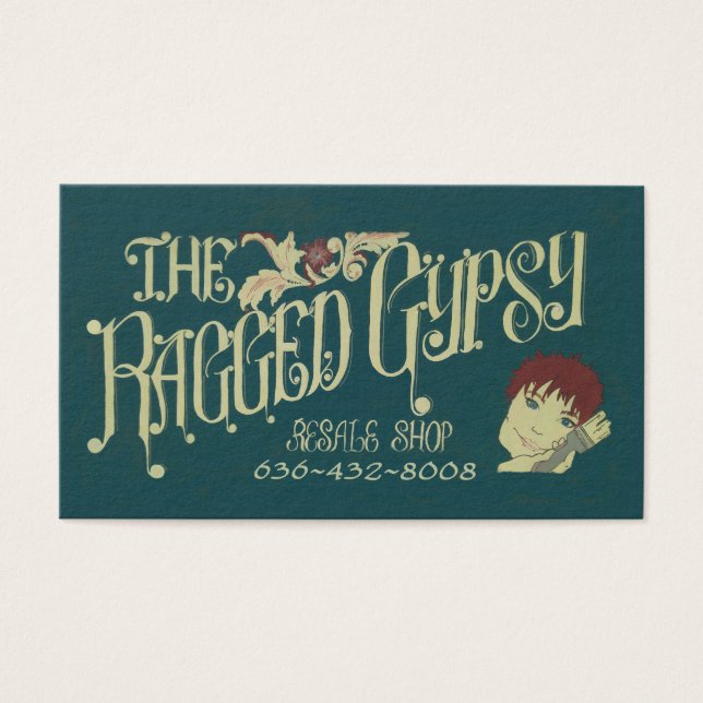 Ragged Gypsy-Affärskortet Visitkort (Framsidan)