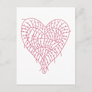Ragged Heart White Vykort