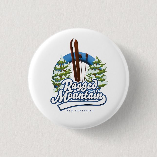 Ragged Mountain New Hampshire skidlogo Knapp (Framsida)